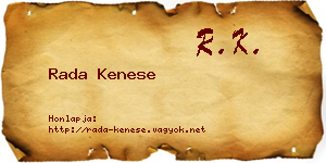 Rada Kenese névjegykártya